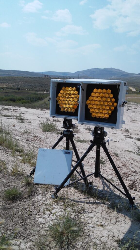 two kassay field services ram2000 retro-reflectors on location